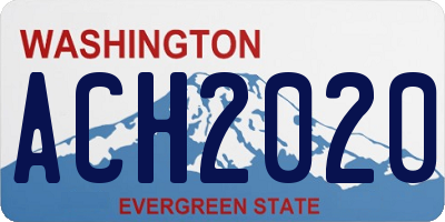 WA license plate ACH2020