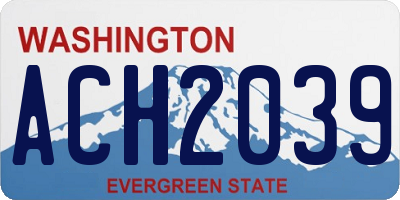 WA license plate ACH2039