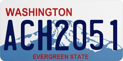 WA license plate ACH2051