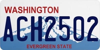 WA license plate ACH2502