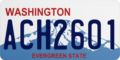 WA license plate ACH2601