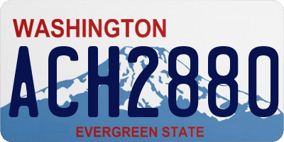 WA license plate ACH2880