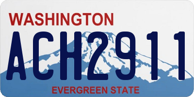 WA license plate ACH2911