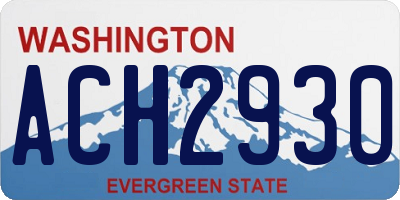 WA license plate ACH2930