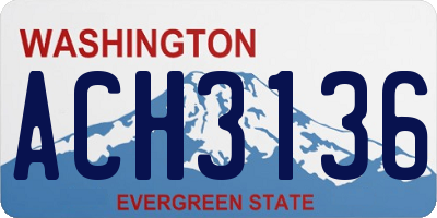 WA license plate ACH3136