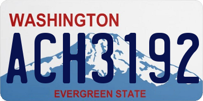WA license plate ACH3192