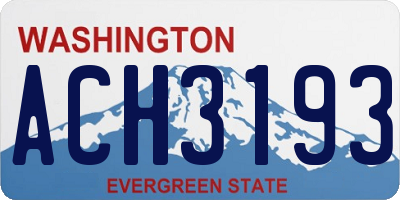 WA license plate ACH3193