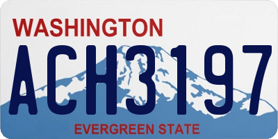 WA license plate ACH3197