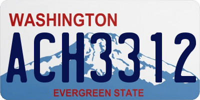 WA license plate ACH3312