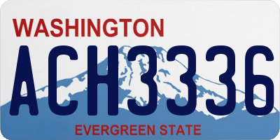 WA license plate ACH3336