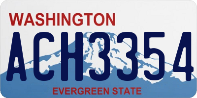 WA license plate ACH3354