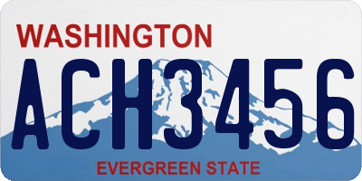 WA license plate ACH3456
