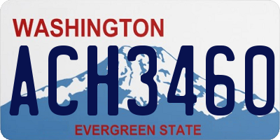 WA license plate ACH3460