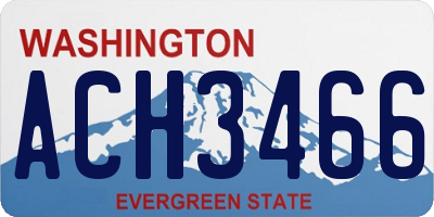 WA license plate ACH3466
