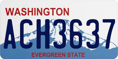 WA license plate ACH3637
