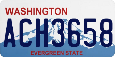WA license plate ACH3658