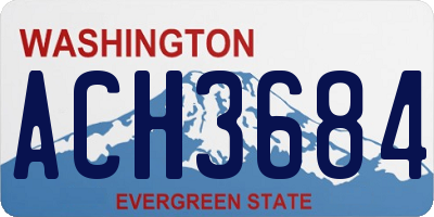 WA license plate ACH3684