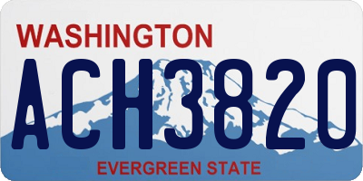 WA license plate ACH3820