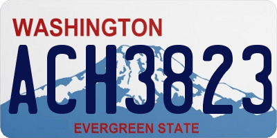 WA license plate ACH3823