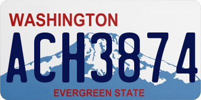 WA license plate ACH3874