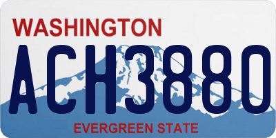 WA license plate ACH3880