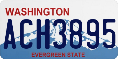 WA license plate ACH3895