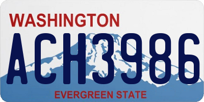 WA license plate ACH3986