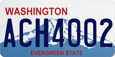 WA license plate ACH4002