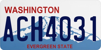 WA license plate ACH4031