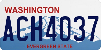 WA license plate ACH4037