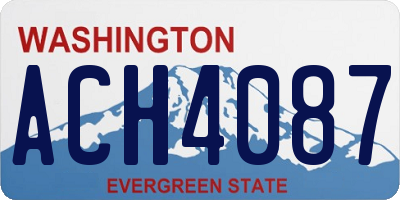 WA license plate ACH4087