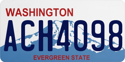 WA license plate ACH4098