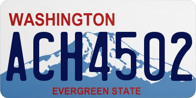 WA license plate ACH4502