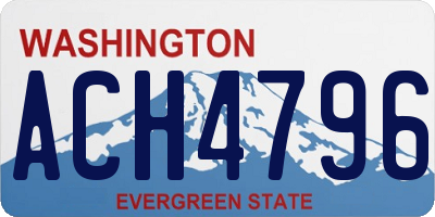 WA license plate ACH4796