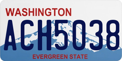 WA license plate ACH5038