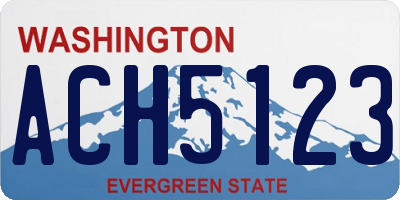 WA license plate ACH5123