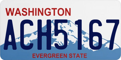 WA license plate ACH5167