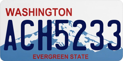 WA license plate ACH5233