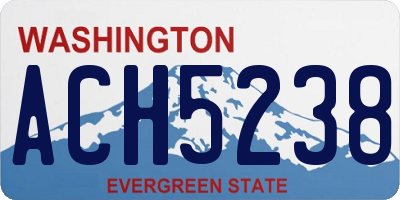 WA license plate ACH5238
