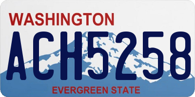 WA license plate ACH5258