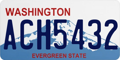 WA license plate ACH5432