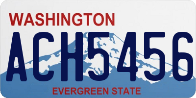WA license plate ACH5456