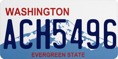 WA license plate ACH5496