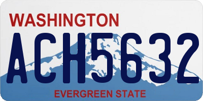 WA license plate ACH5632