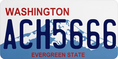 WA license plate ACH5666