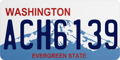 WA license plate ACH6139