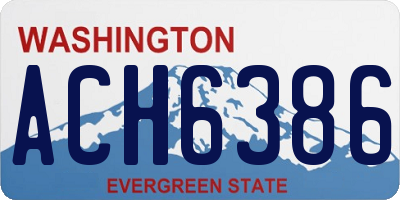 WA license plate ACH6386