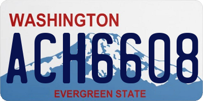WA license plate ACH6608