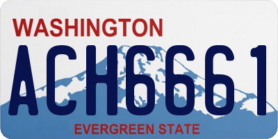 WA license plate ACH6661