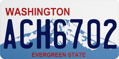 WA license plate ACH6702